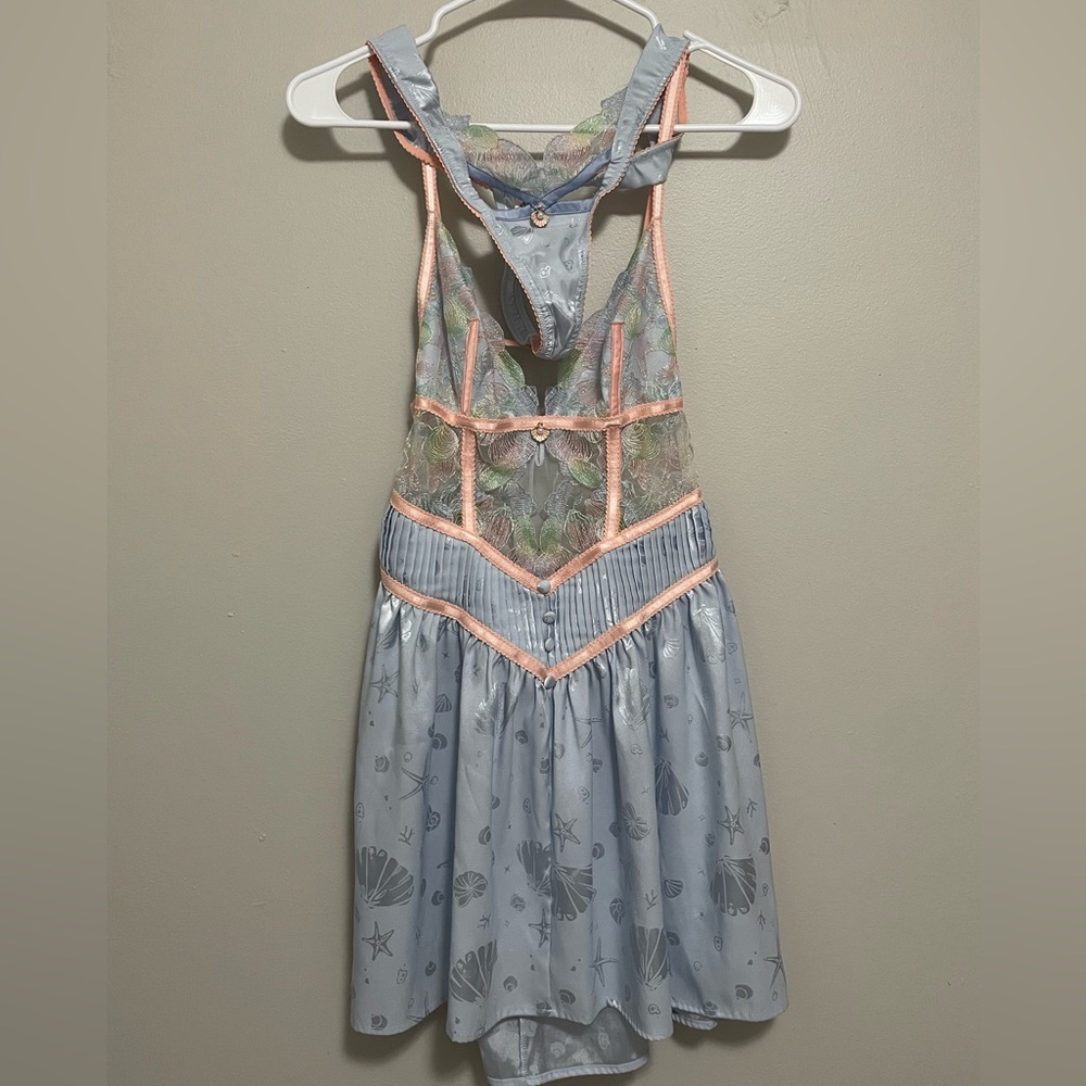 For Love & Lemons Seashell 2023 Slip Dress with Matching Thong